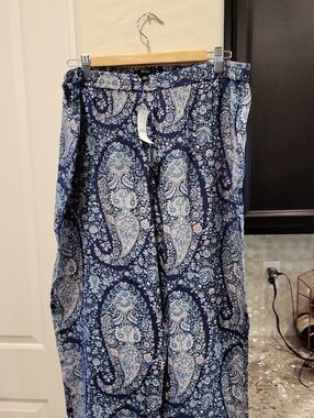 NWT J. Crew Silk Pullon Paisley Pants 16 Tall
